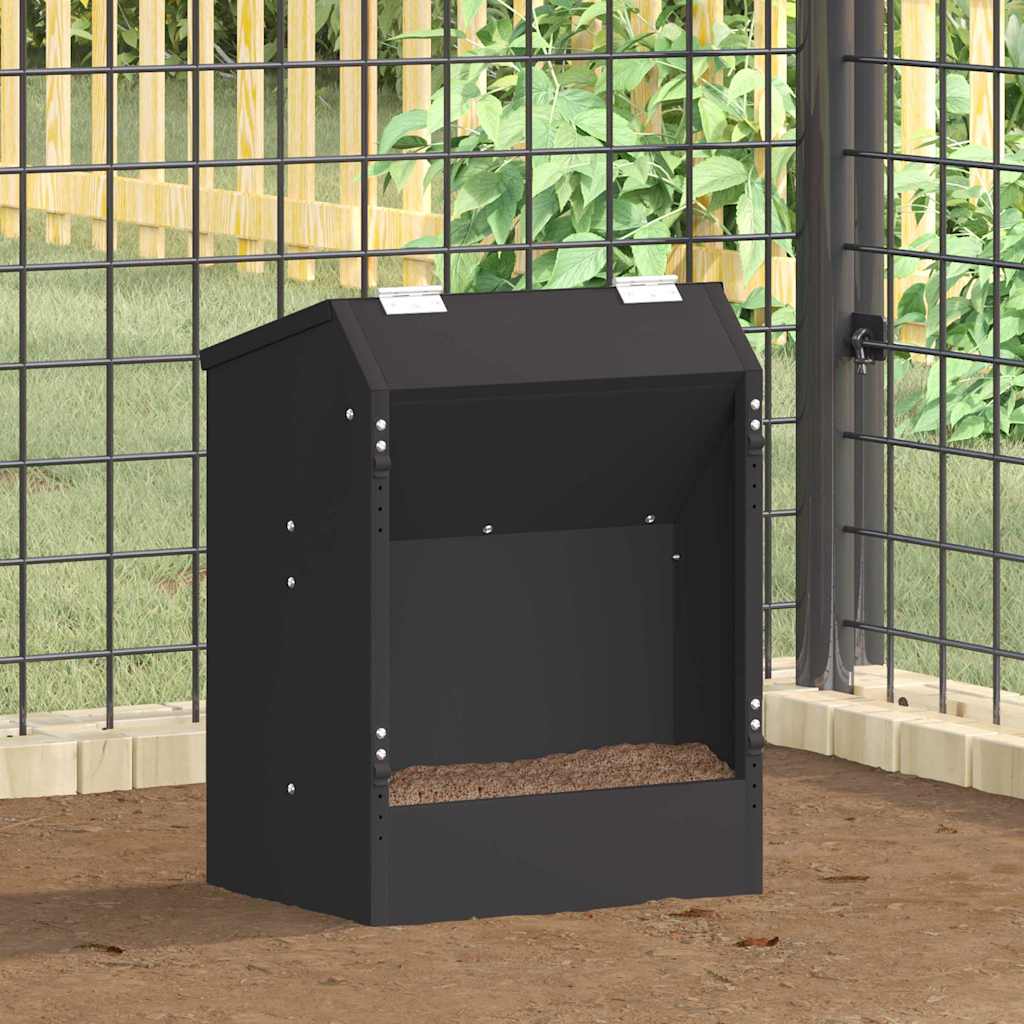vidaXL Kaninchenfütterer Schwarz 33,5 x 25,5 x 45,5 cm