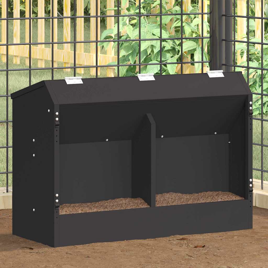 vidaXL Kaninchenfütterer Schwarz 64,5 x 25,5 x 45,5 cm
