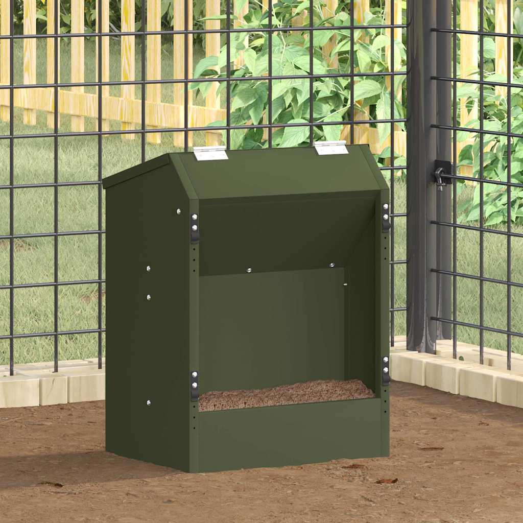 vidaXL Kaninchenfütterer Olive Grün 33,5 x 25,5 x 45,5 cm