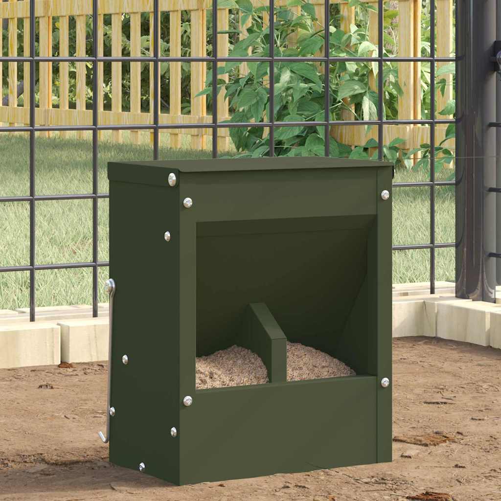vidaXL Kaninchenfütterer Olive Grün 20 x 12,5 x 25 cm
