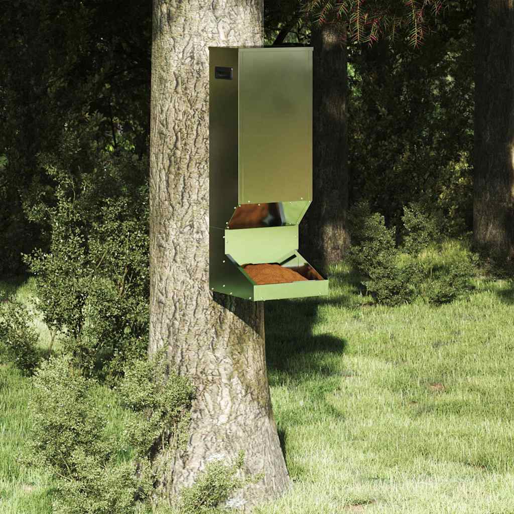 vidaXL Rehfütterer Silber 28 x 30 x 80 cm Verzinkter Stahl