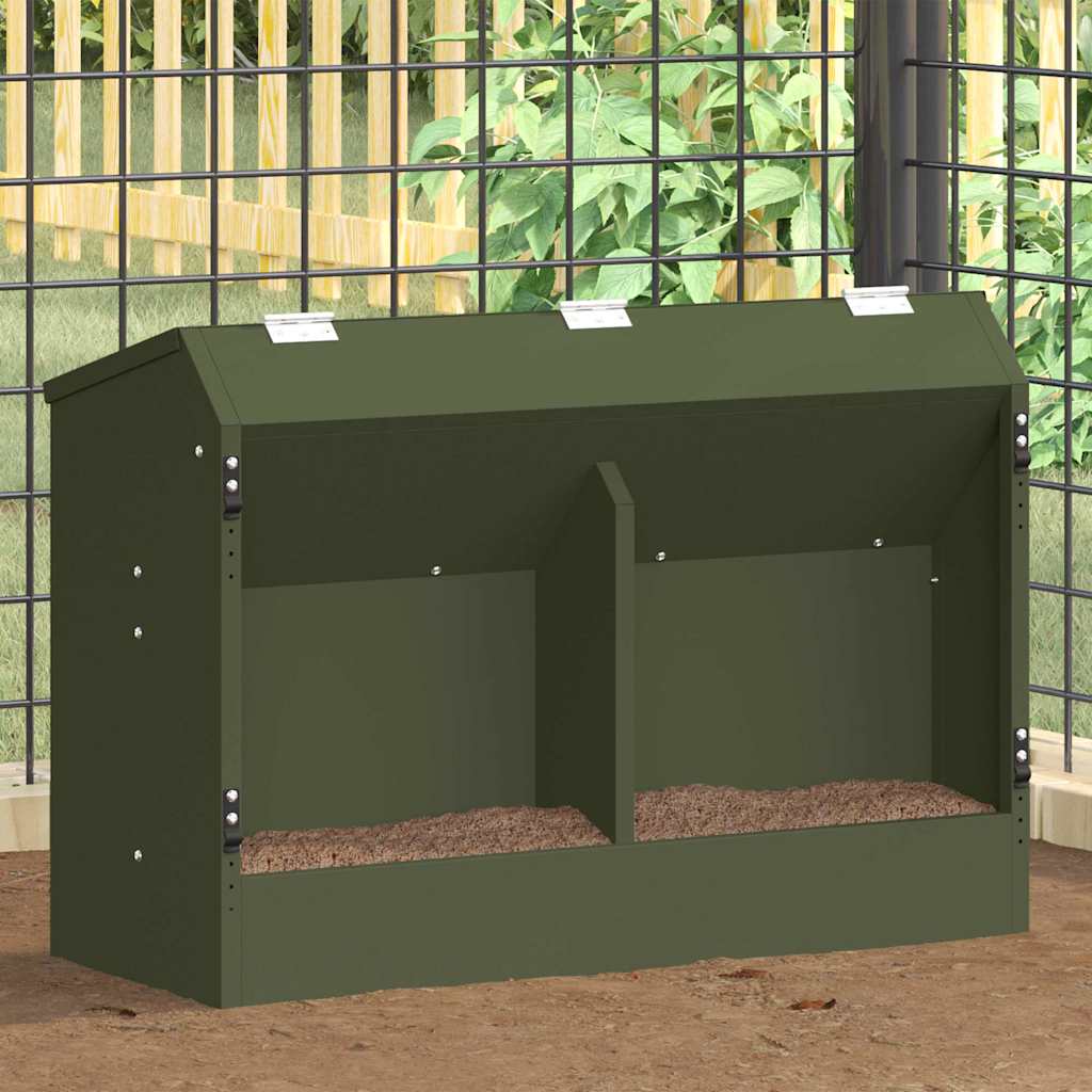 vidaXL Kaninchenfütterer Olive Grün 64,5 x 25,5 x 45,5 cm