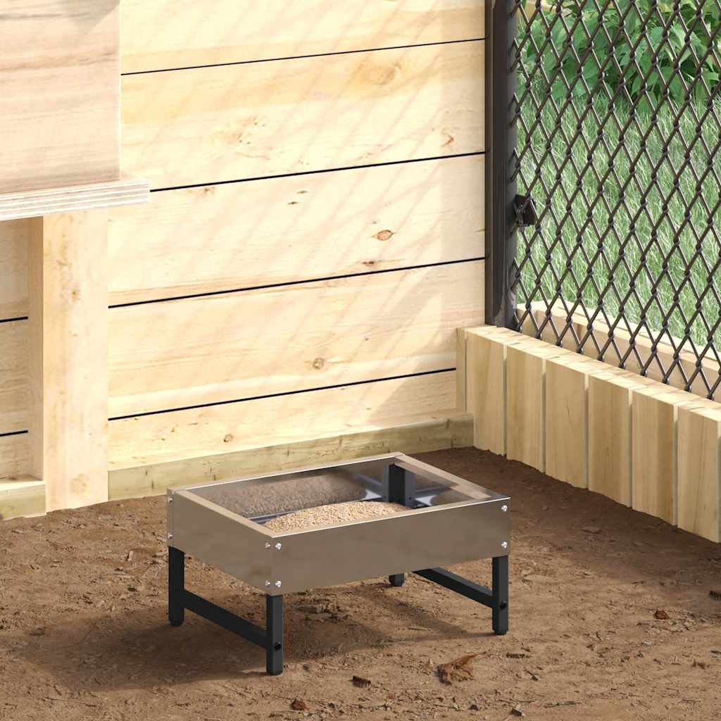 vidaXL Vogel-Feeder Silber 34 x 26 x 16 cm Verzinkter Stahl