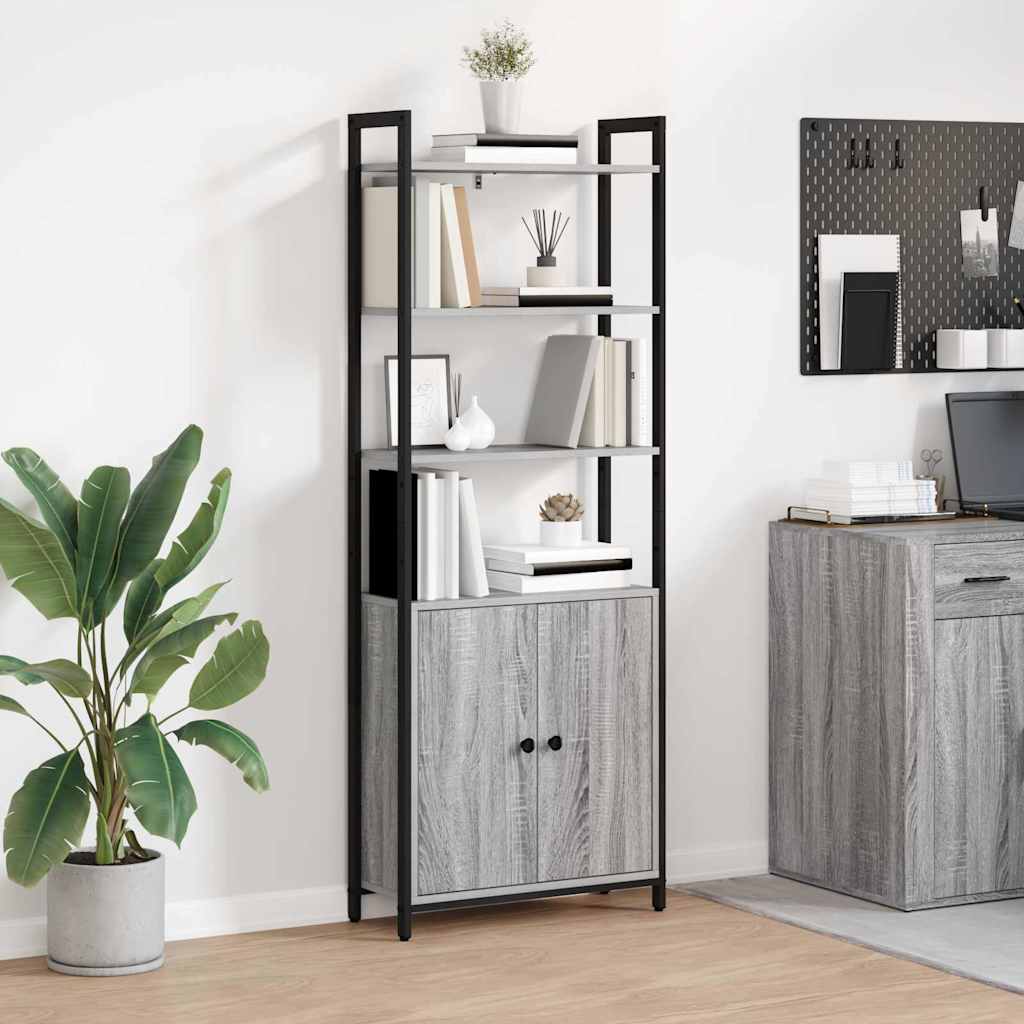 vidaXL Bücherregal Graues Sonoma 60 x 24 x 161 cm Holzwerkstoff