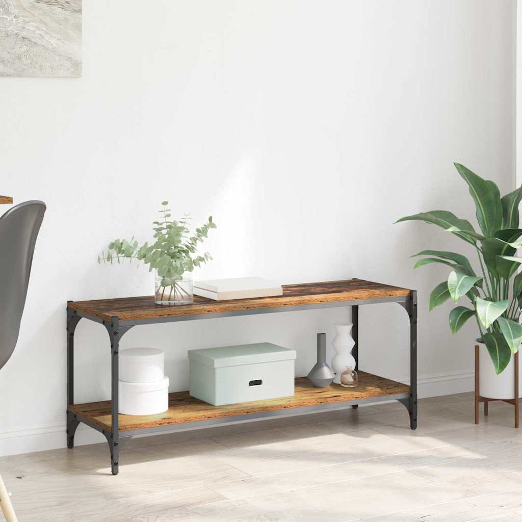 vidaXL TV-Schränk Altholz 100x33x41cm Verbundholz und Eisen