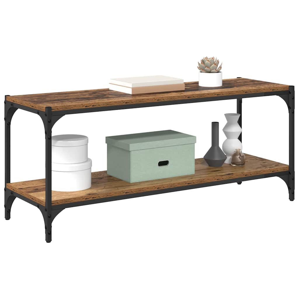 vidaXL TV-Schränk Altholz 100x33x41cm Verbundholz und Eisen - Image 3