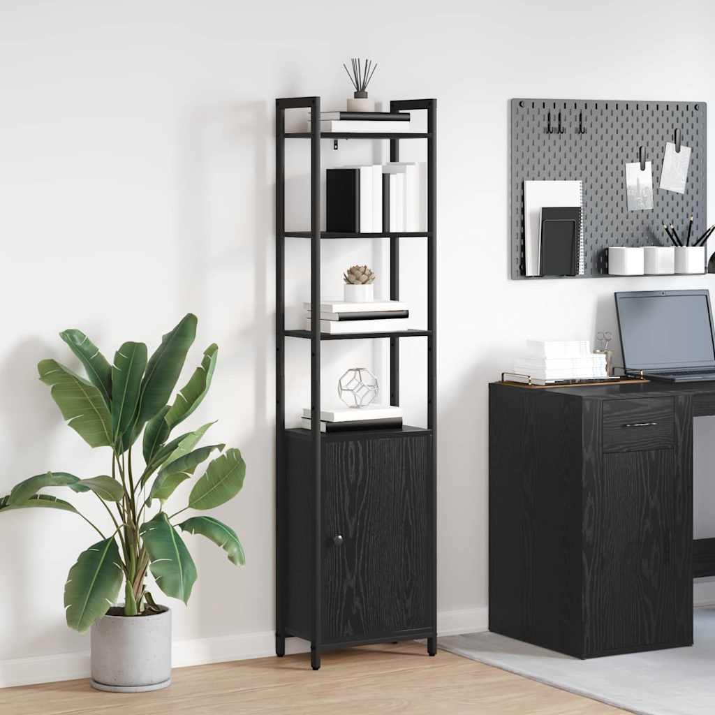 vidaXL Bücherregal Schwarz Eichen-Optik 40 x 24 x 161 cm Holzwerkstoff