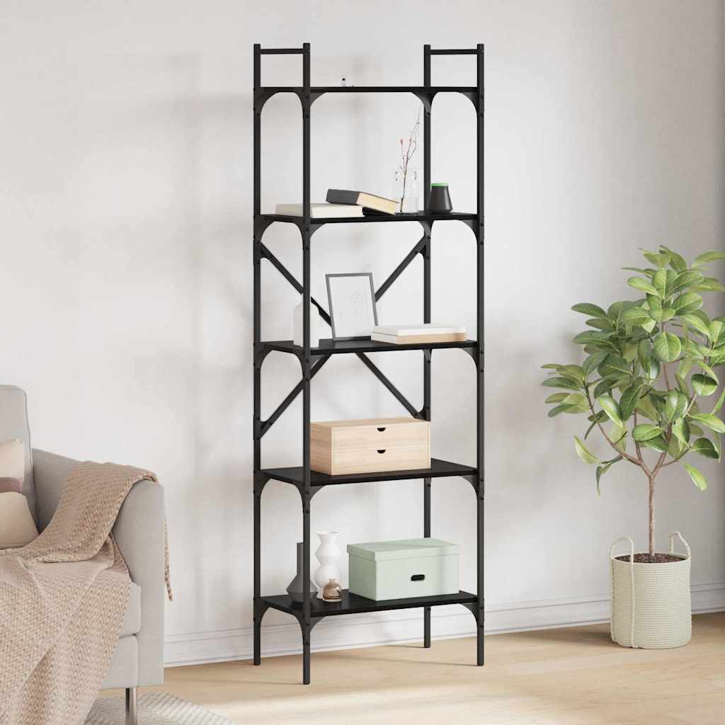 vidaXL Bücherregal Schwarz Eichen-Optik 56 x 32 x 174 cm Holzwerkstoff