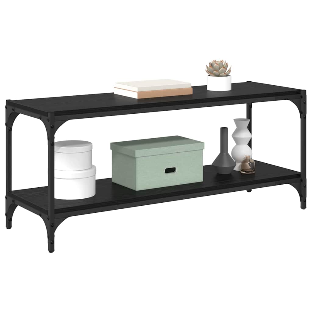 vidaXL TV-Schränk Schwarz Eichen-Optik 100x33x41cm - Image 3