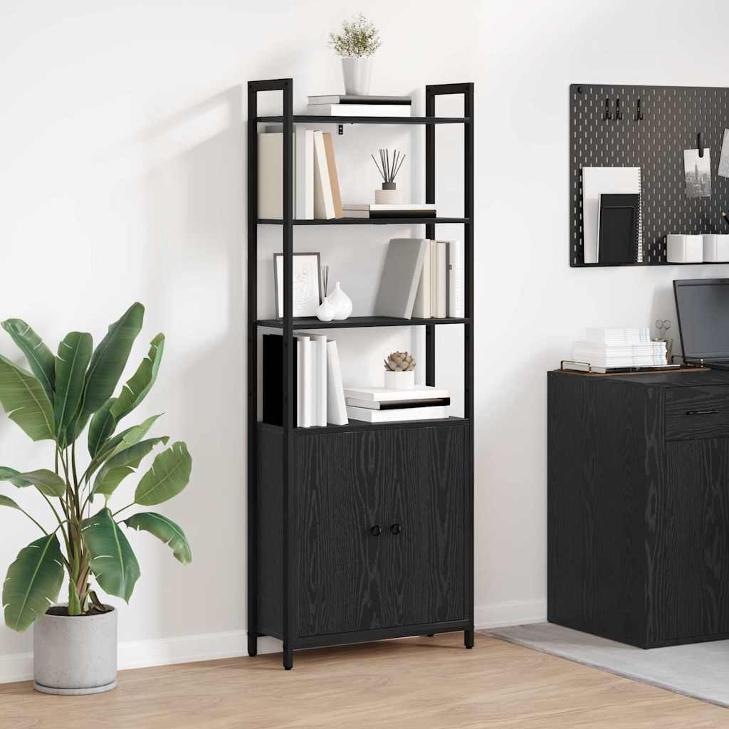 vidaXL Bücherregal Schwarz Eichen-Optik 60 x 24 x 161 cm Holzwerkstoff
