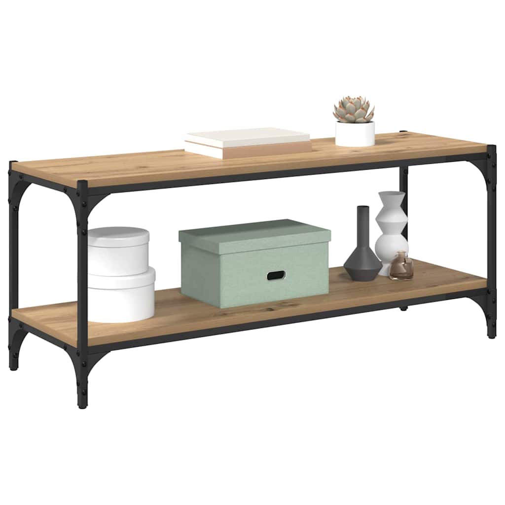 vidaXL TV-Schränk Artisan-Eiche 100x33x41cm Verbundholz und Eisen - Image 3