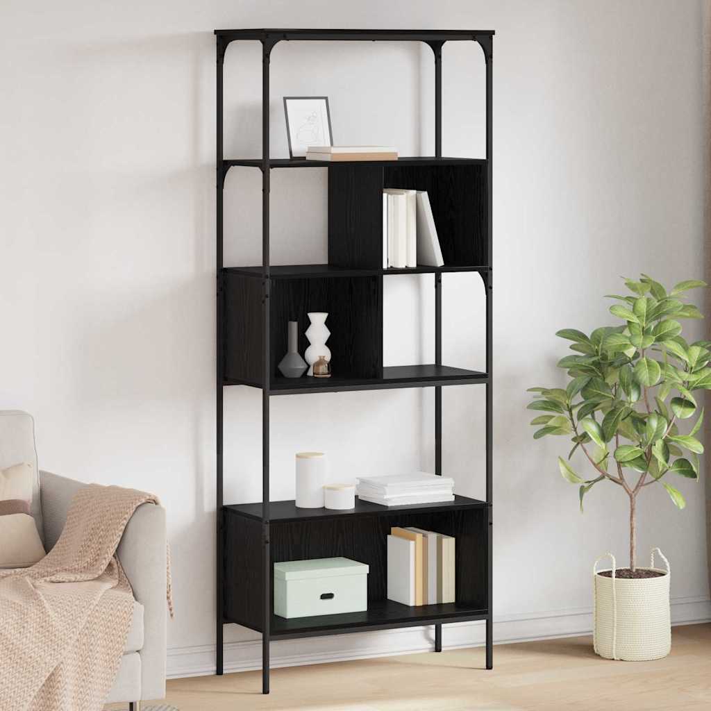 vidaXL Bücherregal Schwarz Eichen-Optik 76 x 33 x 188,5 cm