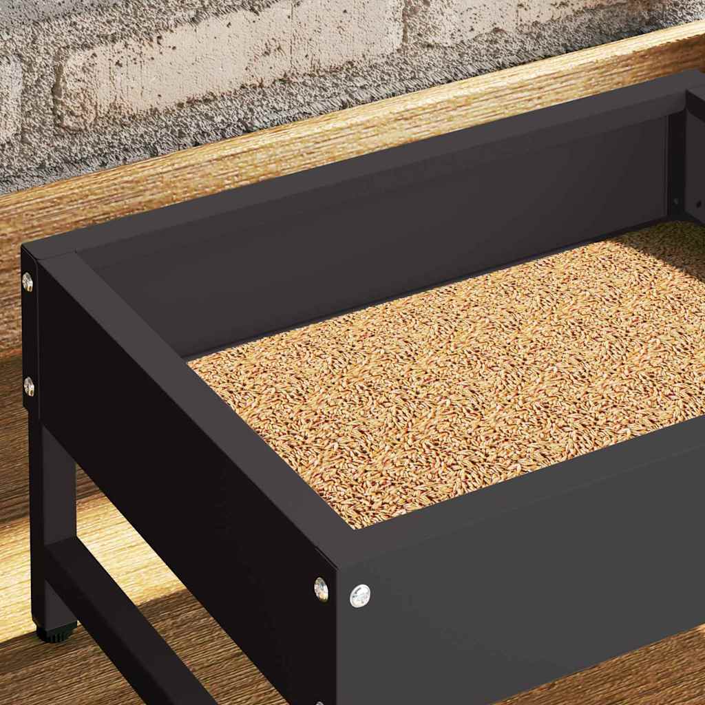 vidaXL Vogel-Feeder Schwarz 34 x 26 x 16 cm Kaltgewalzter Stahl - Image 4