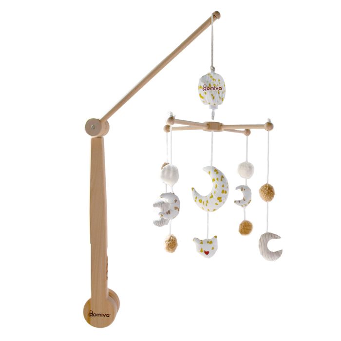 Giostrina Musicale Luna Per Bambini Naturale 60x40 cm