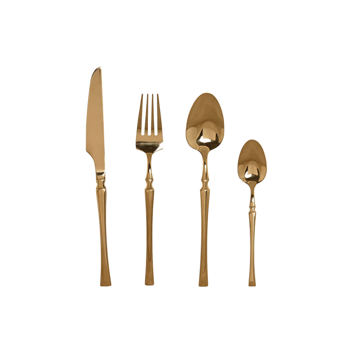 Posate Home Esprit Dorato Acciaio Inossidabile 3 X 1,5 X 15 Cm 16 Pezzi