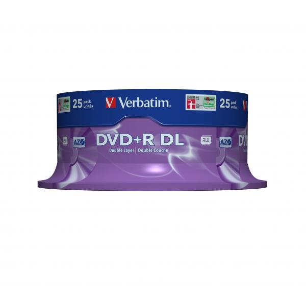 Verbatim 25 X Dvd+r Dl - 8.5 Gb 8x - Mattsilber