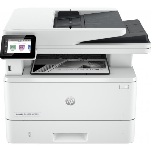Hp Multifunzione Laser A4 B/n, Laserjet Pro 4102fdn, Serie 4000, 40ppm, Adf, Fronte/retro, Usb/lan, 4 In 1