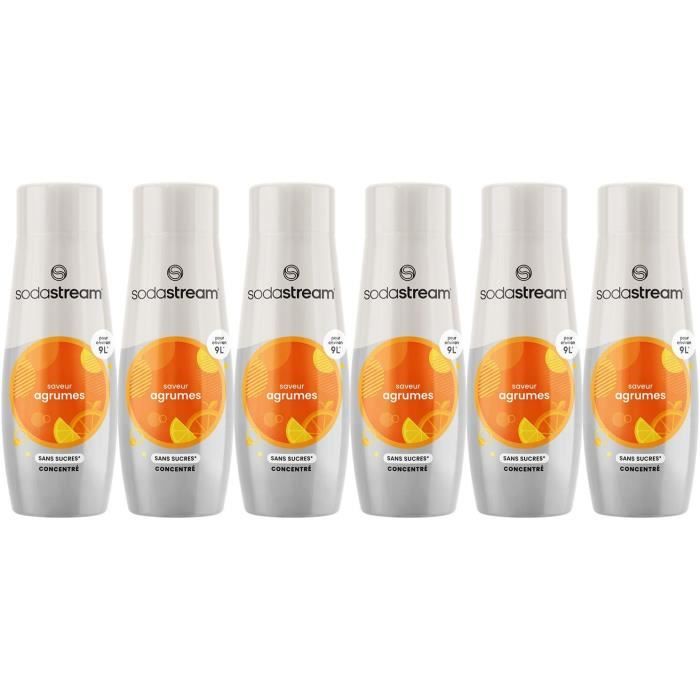 Concentrati Sodastream - Confezione Da 6 Concentrati Di Agrumi Senza Zucchero - Fino A 54l Di Bevande - 440 ml