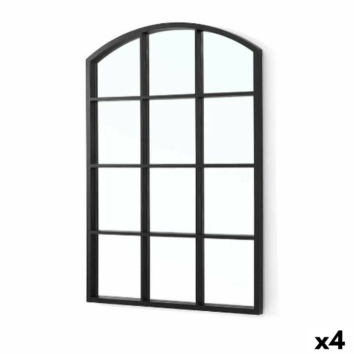 Specchio Da Parete Gift Decor Nero Finestra 50,5 X 2,5 X 76 Cm (4 Unità)
