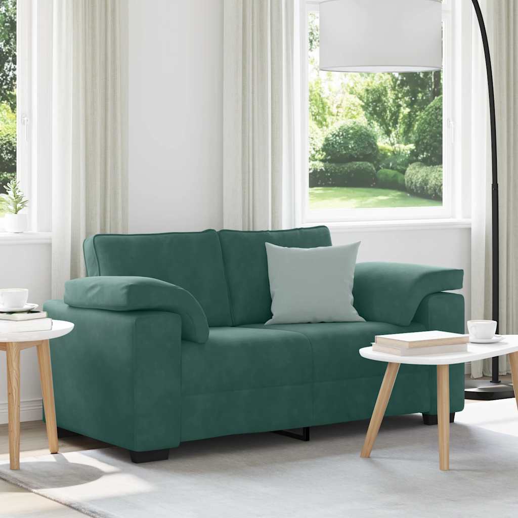 vidaXL Zweisitzer-Sofa Dunkelgrün 120 cm Samt