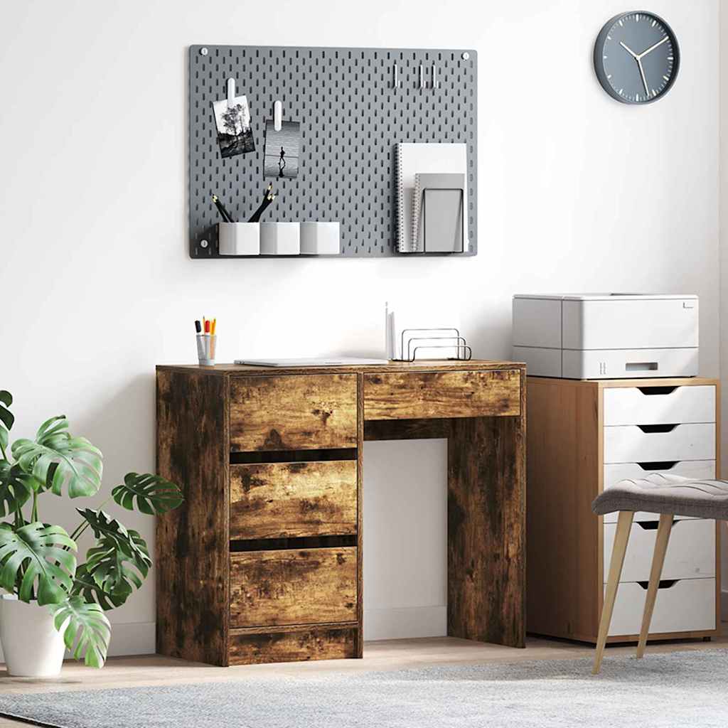 vidaXL Escritorio Roble ahumado 90 x 37.5 x 75 cm Madera de ingeniería