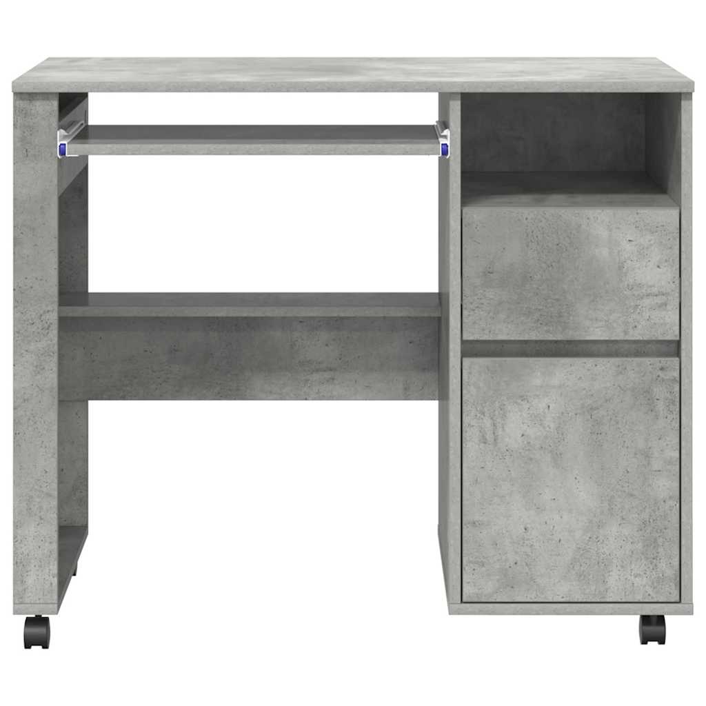 vidaXL Tisch mit Rädern Beton Grau 91 x 50 x 77 cm Holzwerkstoff - Image 6
