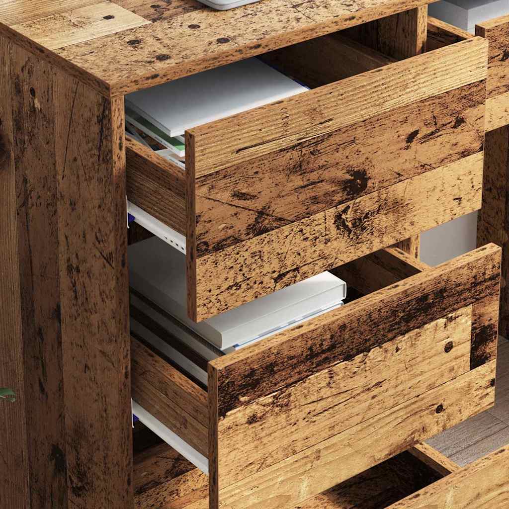 vidaXL Schreibtisch Altholz 90 x 37,5 x 75 cm Holzwerkstoff - Image 4