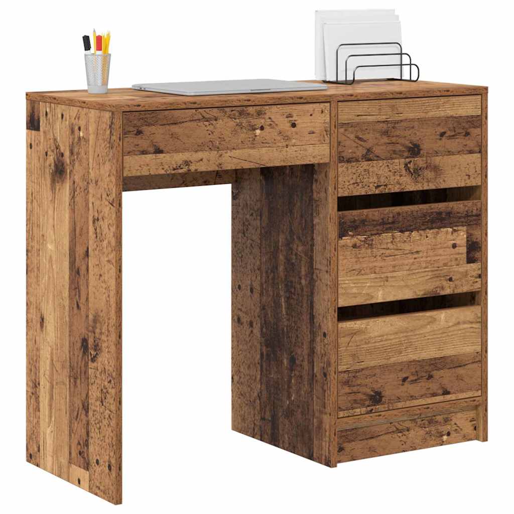 vidaXL Schreibtisch Altholz 90 x 37,5 x 75 cm Holzwerkstoff - Image 3