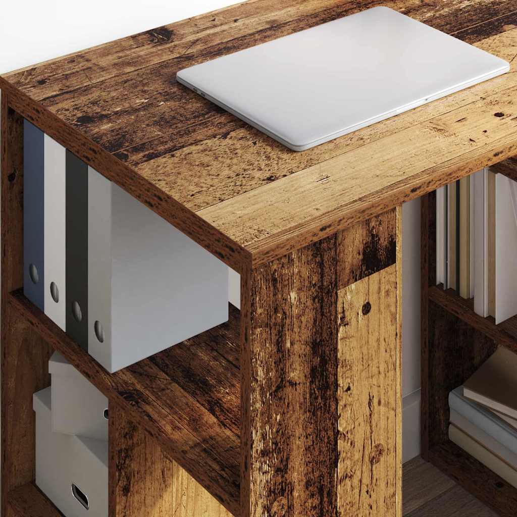 vidaXL Escritorio con estante Madera envejecida 90 x 50 x 75 cm - Image 4