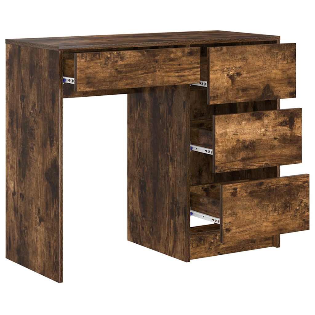 vidaXL Schreibtisch Geräucherte Eiche 90 x 37,5 x 75 cm Holzwerkstoff - Image 5