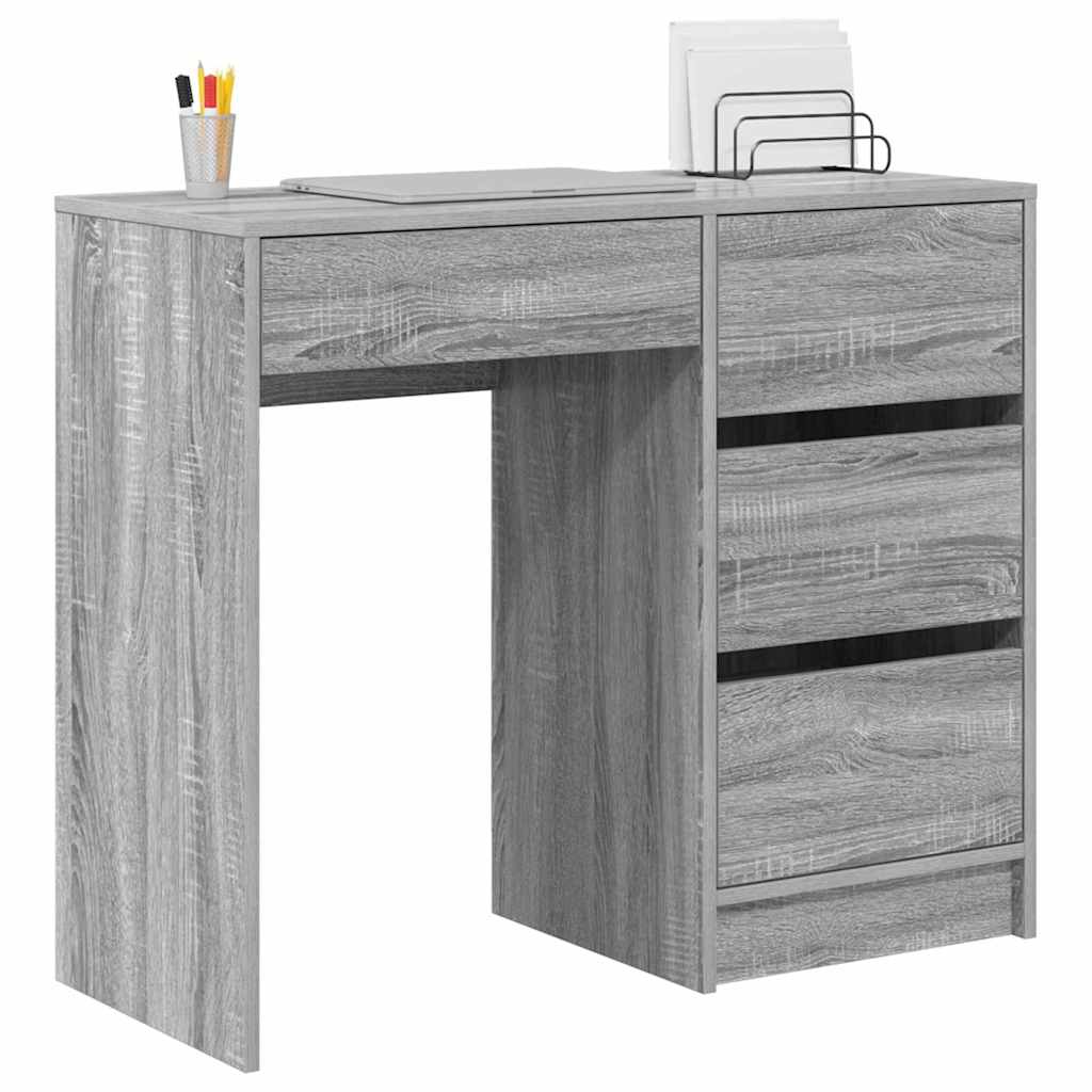 vidaXL Schreibtisch Graues Sonoma 90 x 37,5 x 75 cm Holzwerkstoff - Image 3