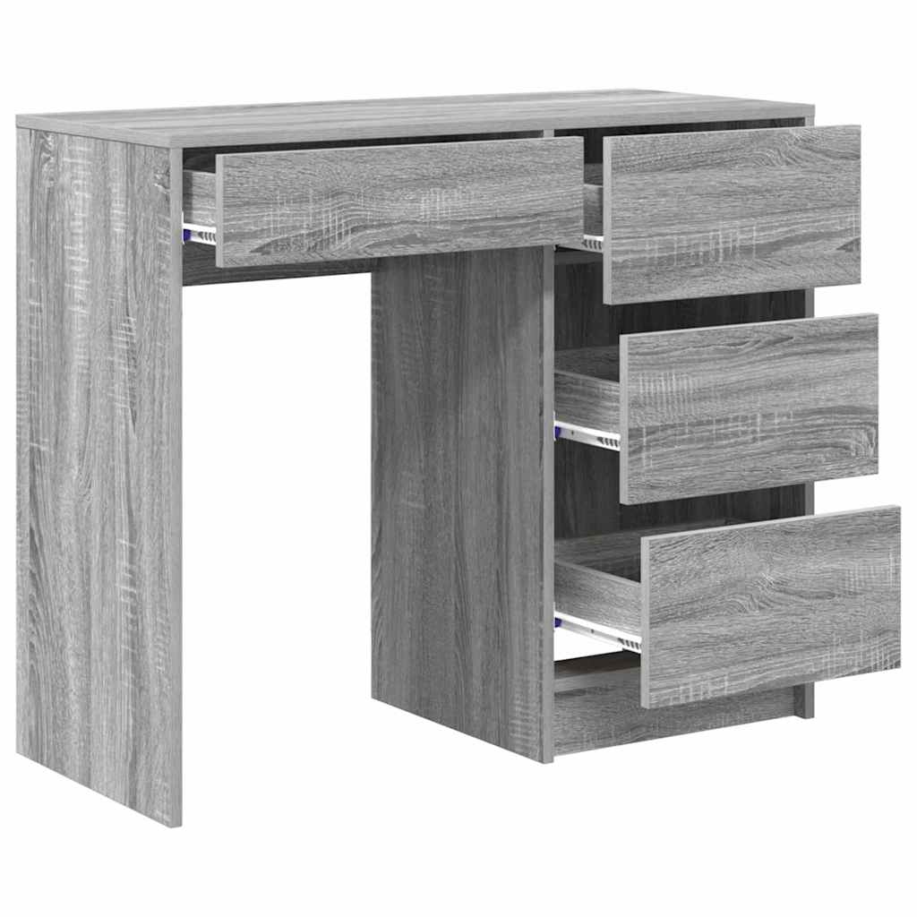 vidaXL Schreibtisch Graues Sonoma 90 x 37,5 x 75 cm Holzwerkstoff - Image 5