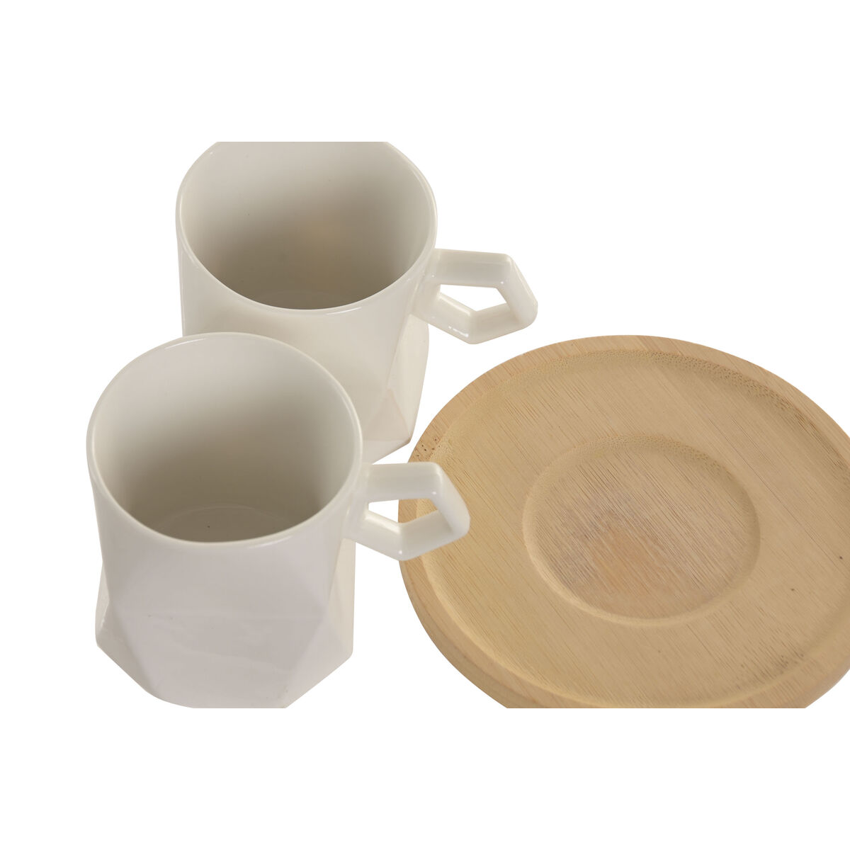 Set di 6 Tazze con Piatto Home ESPRIT Bianco Porcellana 180 ml - Image 3
