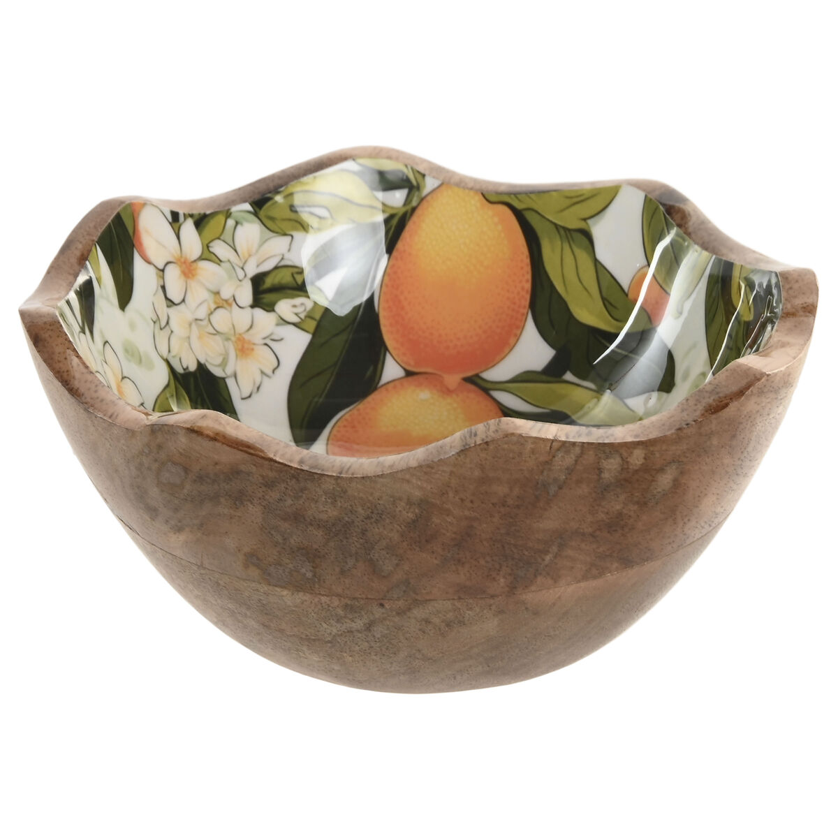 Ciotola per Aperitivi Home ESPRIT Multicolore Legno di mango Laccato 15 x 15 x 6,5 cm