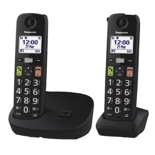 Telefono Senza Fili Panasonic KX-TGU112EXB Nero