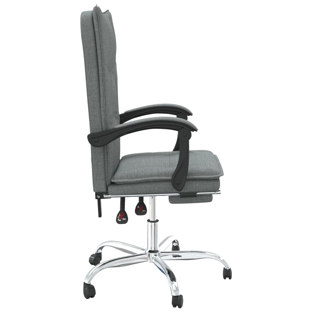 vidaXL Fauteuil inclinable de bureau Gris foncé Tissu - Image 4