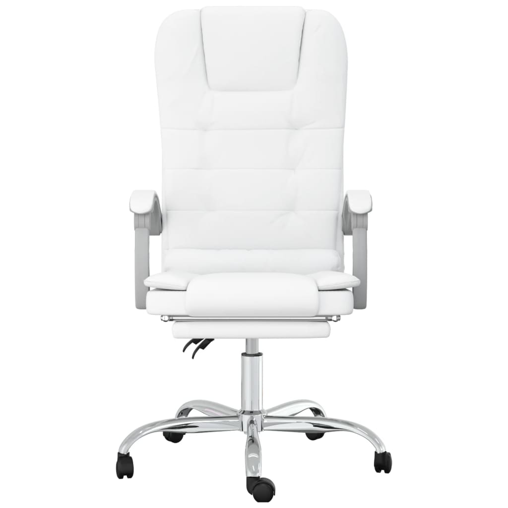 vidaXL Fauteuil de massage inclinable de bureau Blanc Similicuir - Image 3