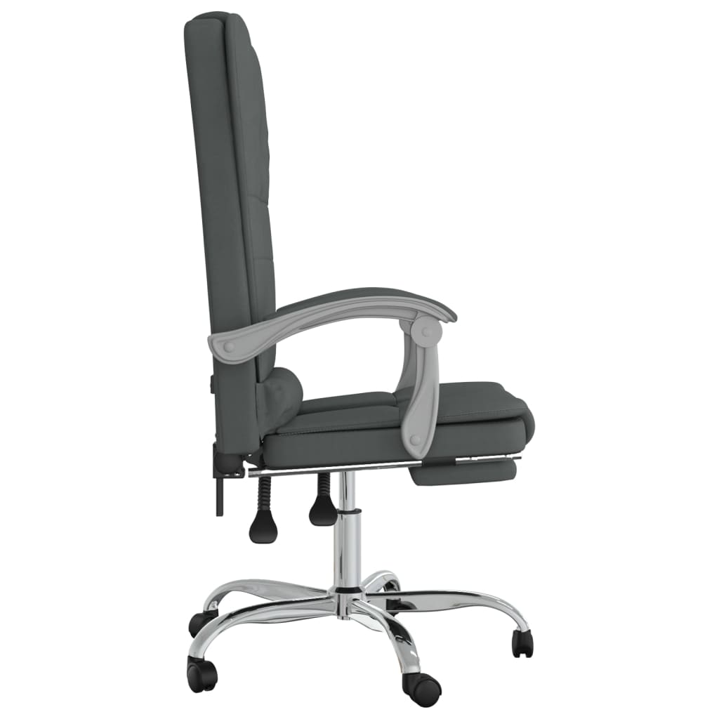 vidaXL Fauteuil de massage inclinable de bureau Gris foncé Tissu - Image 4