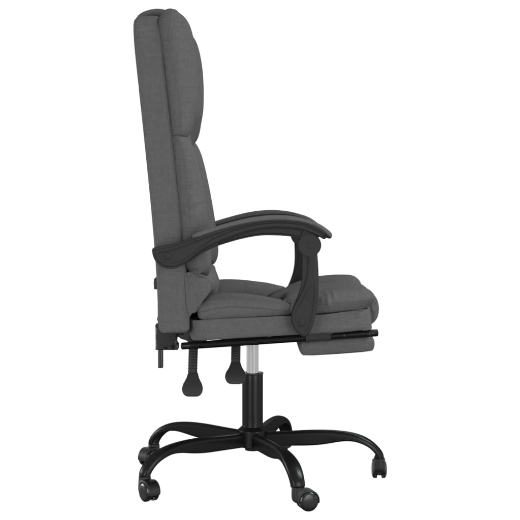 vidaXL Fauteuil de massage inclinable de bureau Gris foncé Tissu - Image 4