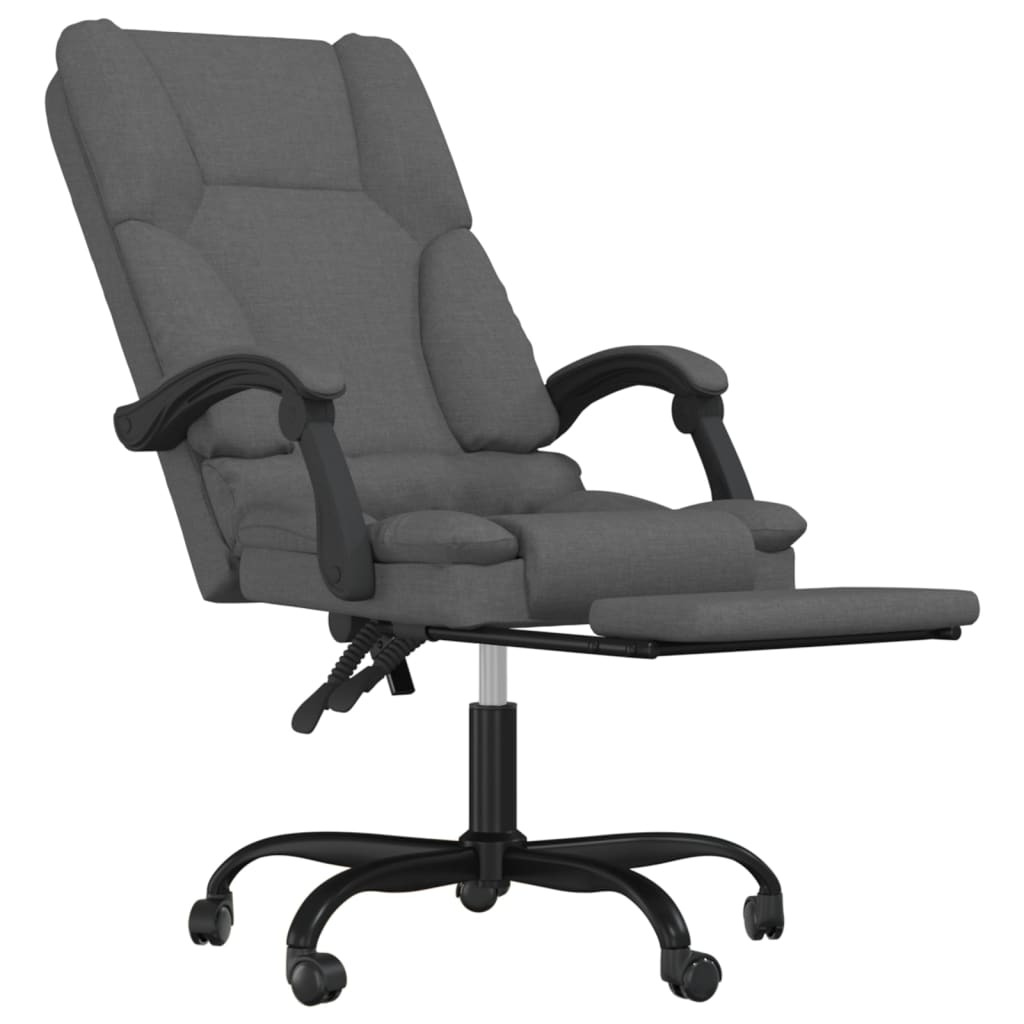 vidaXL Fauteuil de massage inclinable de bureau Gris foncé Tissu - Image 6