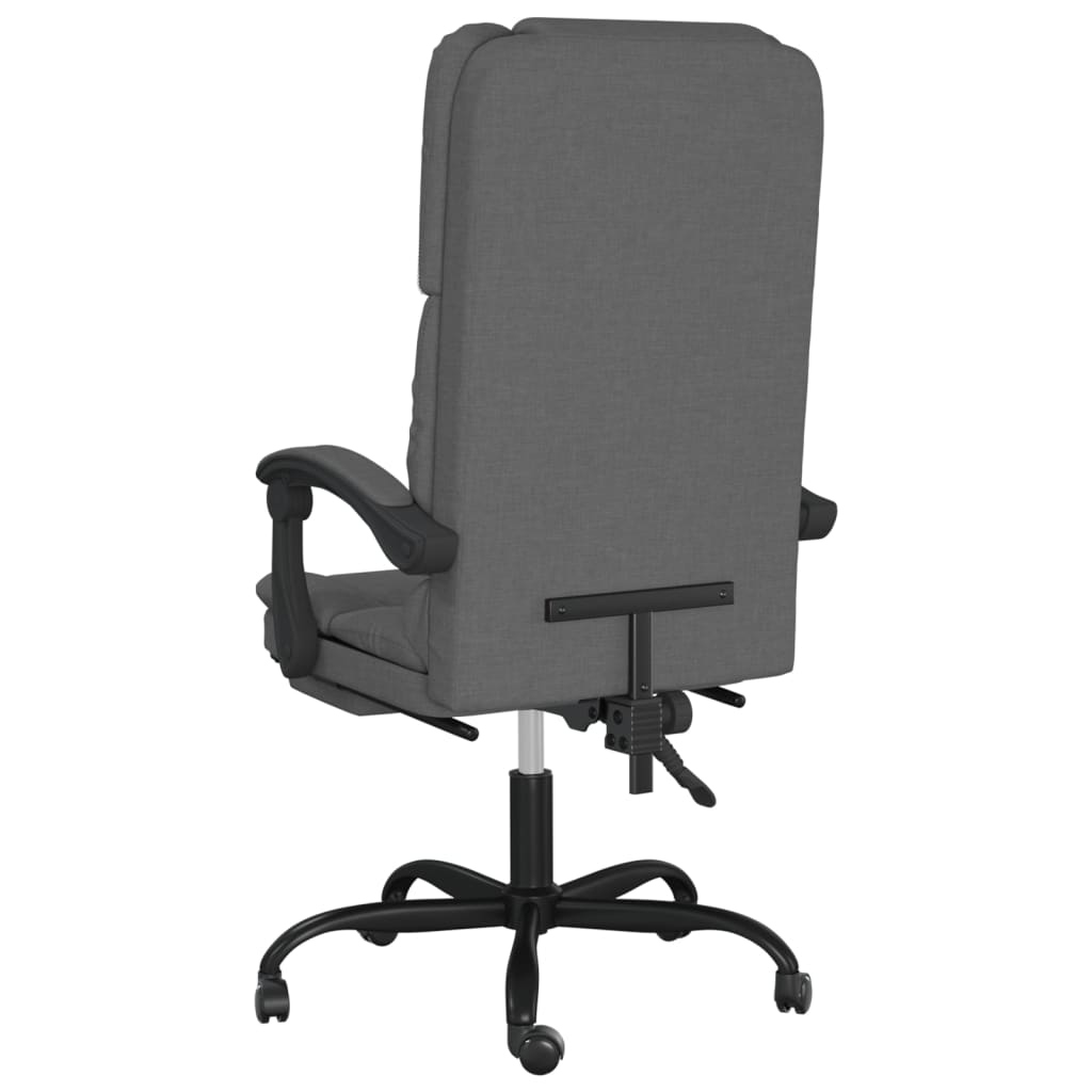 vidaXL Fauteuil de massage inclinable de bureau Gris foncé Tissu - Image 5