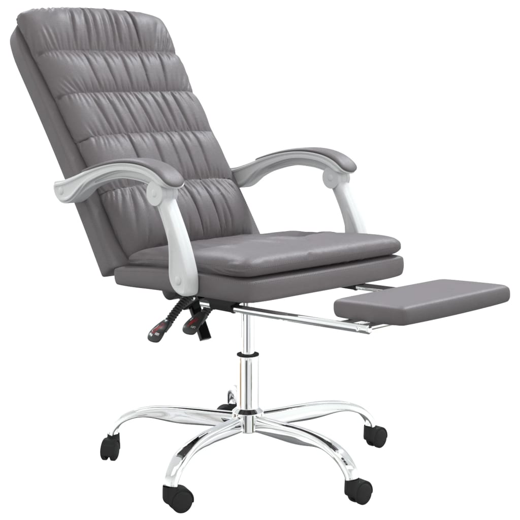 vidaXL Fauteuil inclinable de bureau Gris Similicuir - Image 6