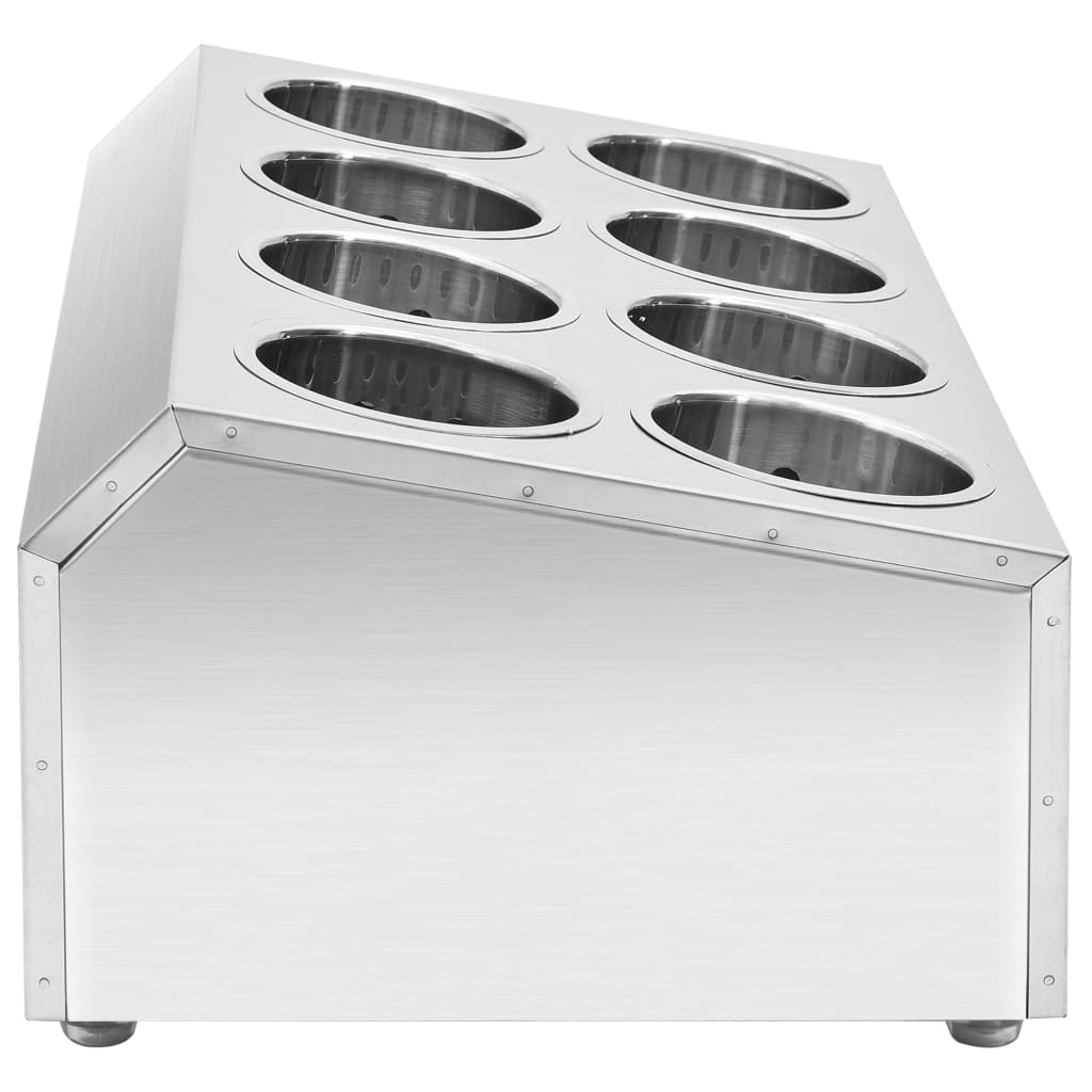 vidaXL Porte-couverts 8 grilles Rectangulaire Acier inoxydable - Image 4