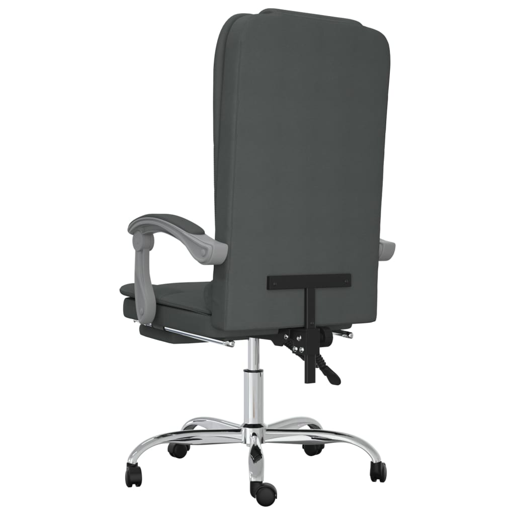 vidaXL Silla de oficina reclinable con masaje de tela gris oscuro - Image 5