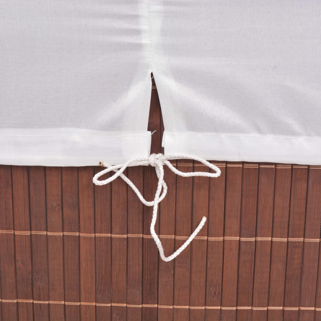 vidaXL Bambus-Wäschekorb Rechteckig Braun - Image 6