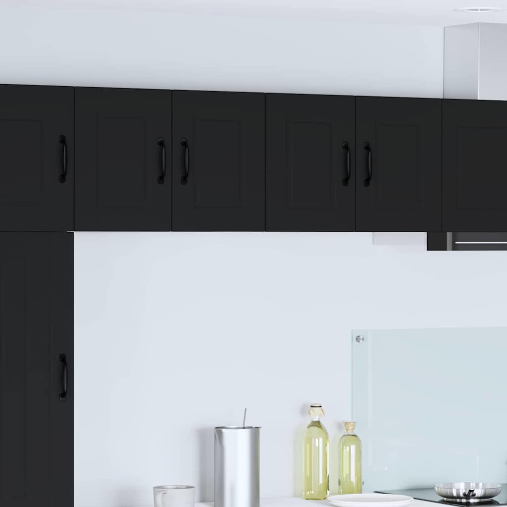 vidaXL Küchenwandschrank mit Tür Schwarz 60 x 31 x 40 cm Holzwerkstoff