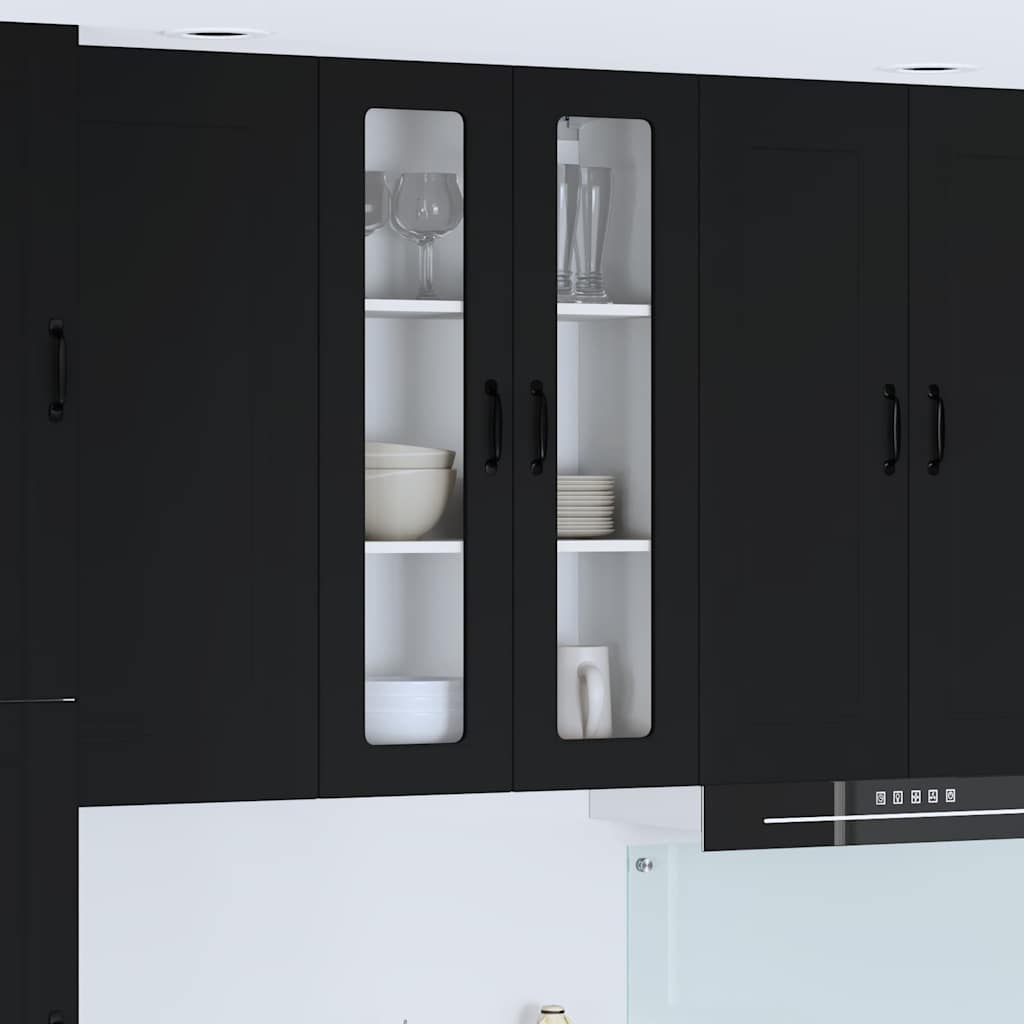 vidaXL Küchenwandschrank Schwarz 60 x 31 x 100 cm Holzwerkstoff