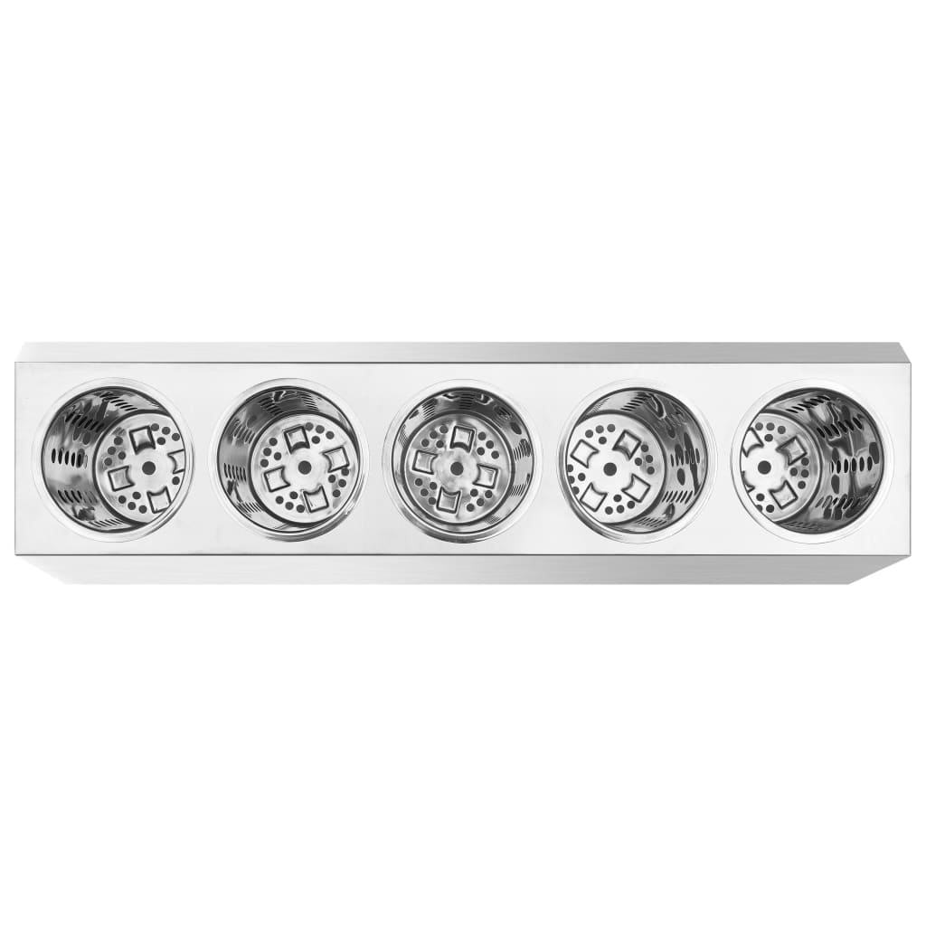 vidaXL Besteckbehälter 5 Fächer Rechteckig Edelstahl - Image 5