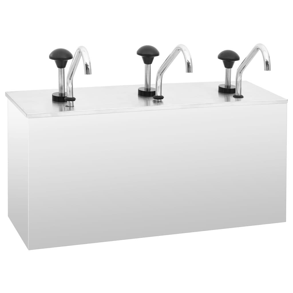 vidaXL Saucen-Spender Edelstahl 3 x 3,5 L