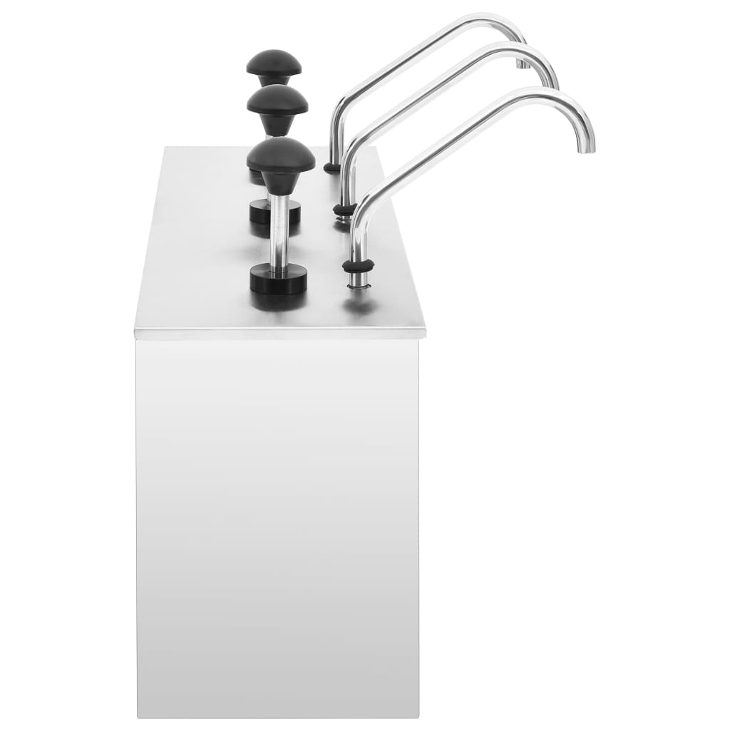 vidaXL Saucen-Spender Edelstahl 3 x 3,5 L - Image 3